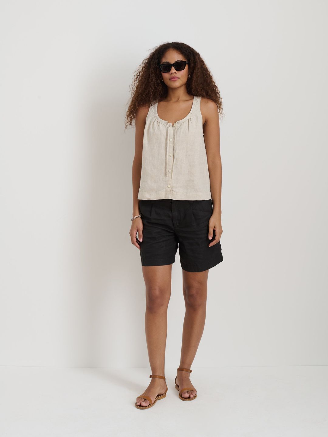 Sidney Top In Flax Linen #3