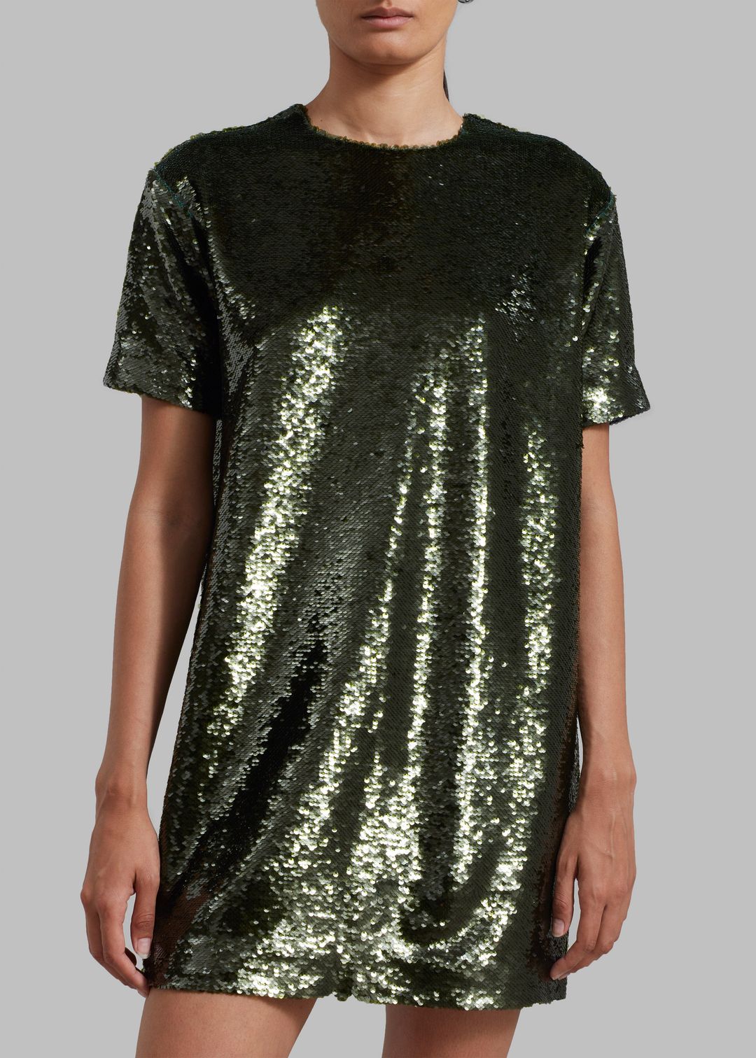 Riley Sequins Tee Mini Dress - Olive #5