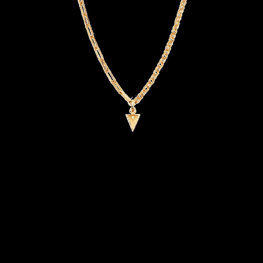 Deconstructed Axiom Ridge Triangle Chain Necklace | 18ct Gold Plated #5