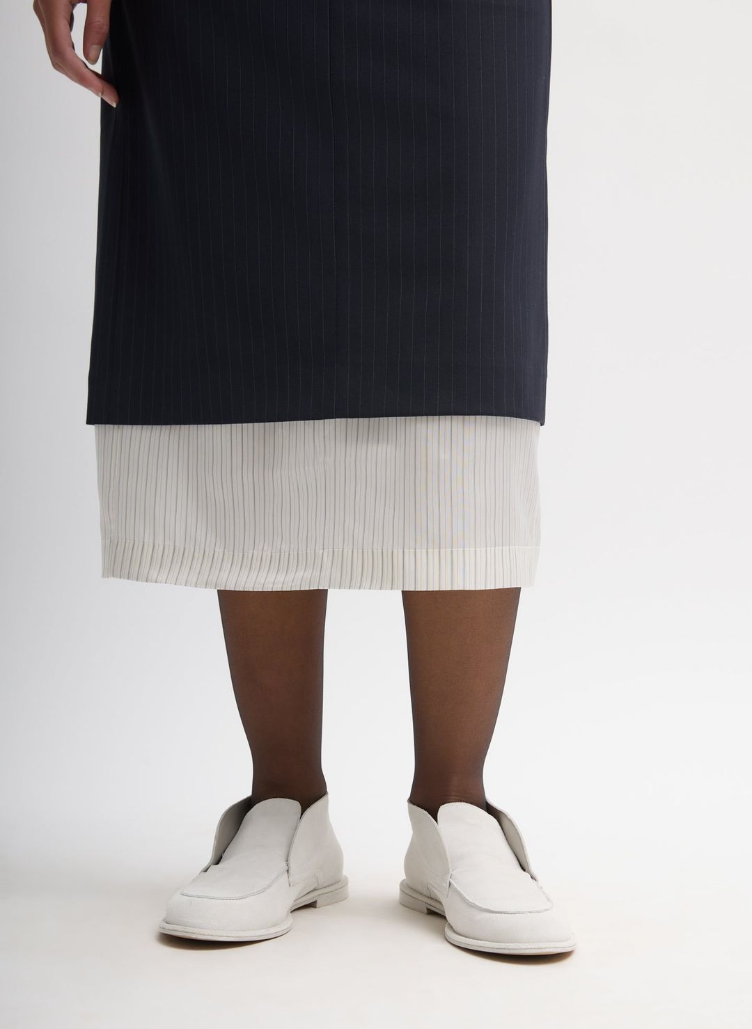 Mier Pinstripe Convertible Skirt #11