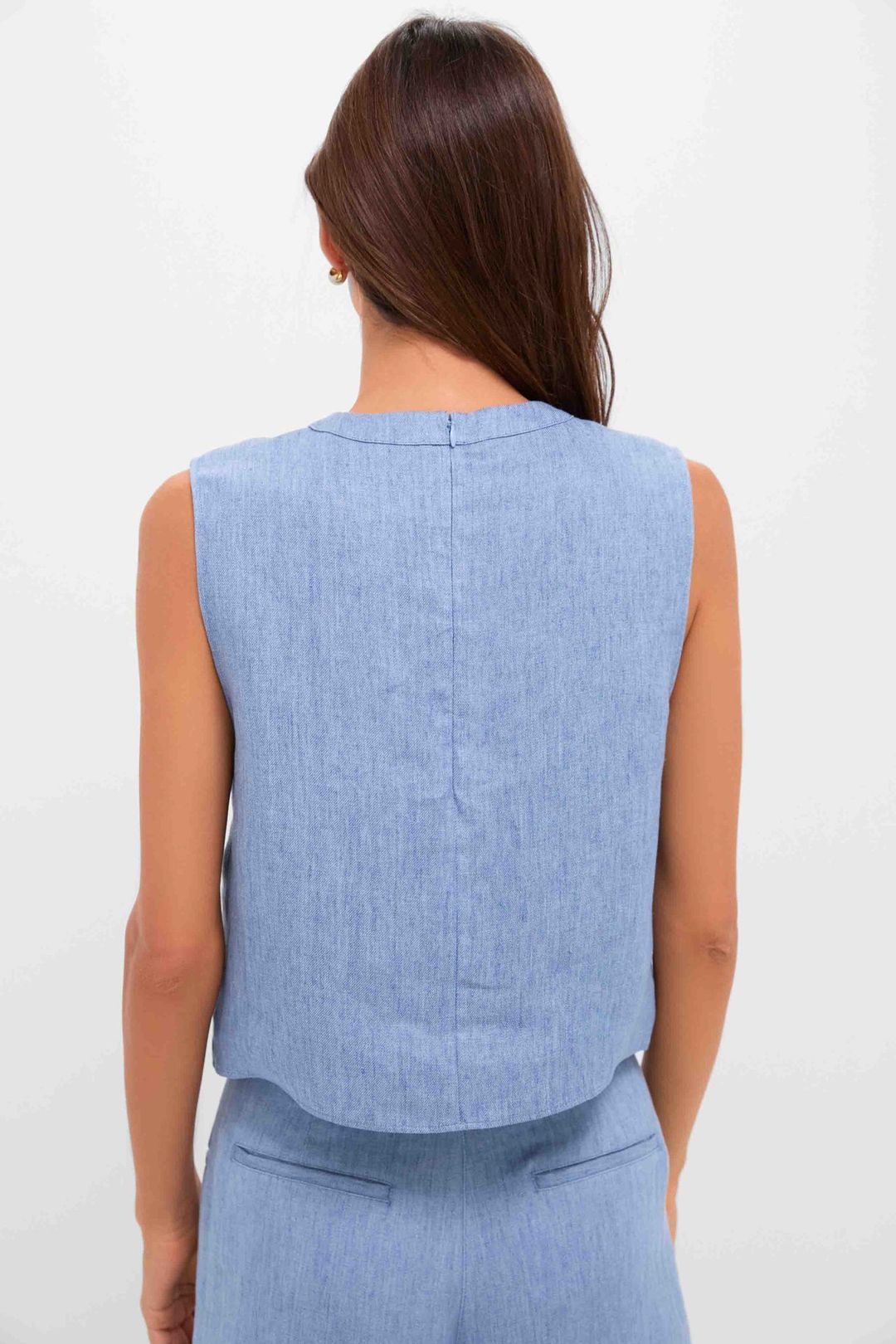 Light Indigo Cropped Muscle Tank #4