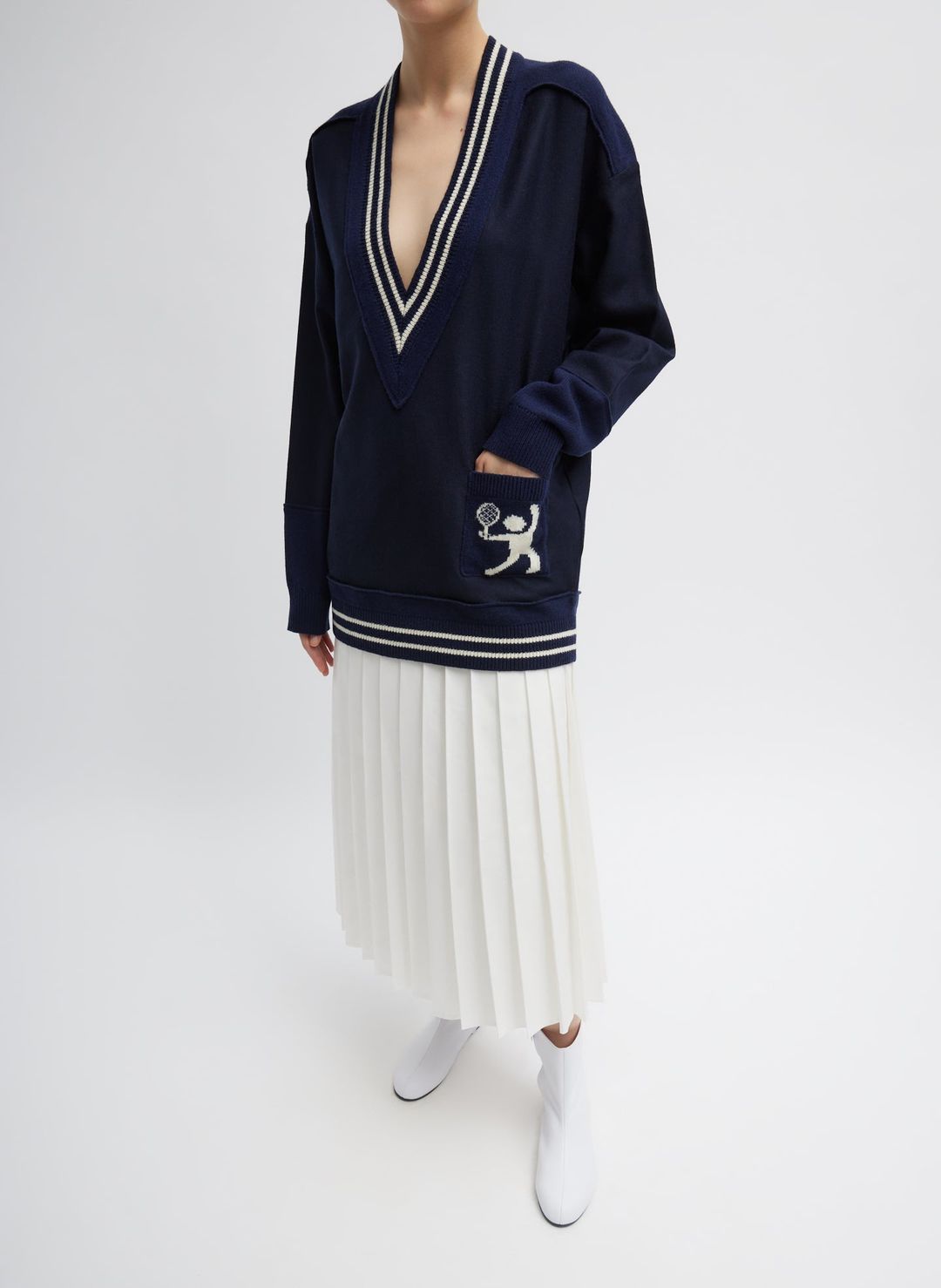 Tilden Deep V-Neck Tennis Sweater