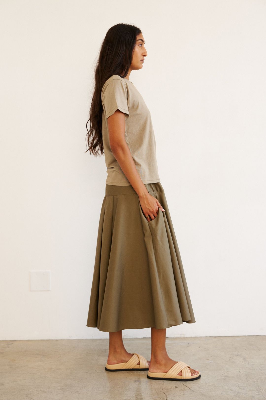 The Italian Summer Skirt in Taupe #5