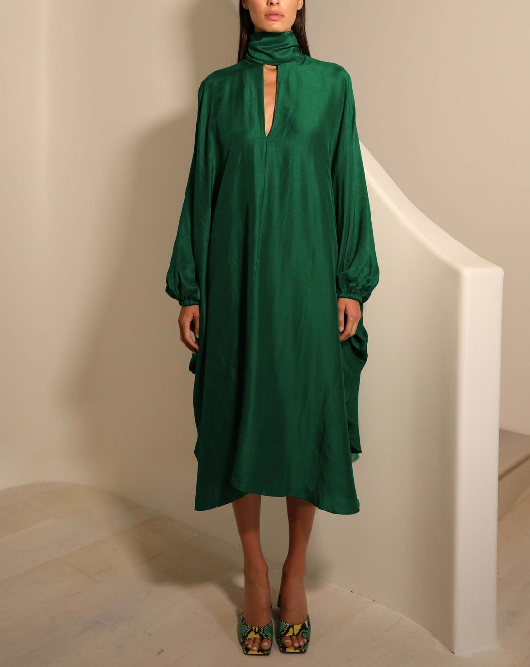 Emlyn Raw Silk Midi Dress #13