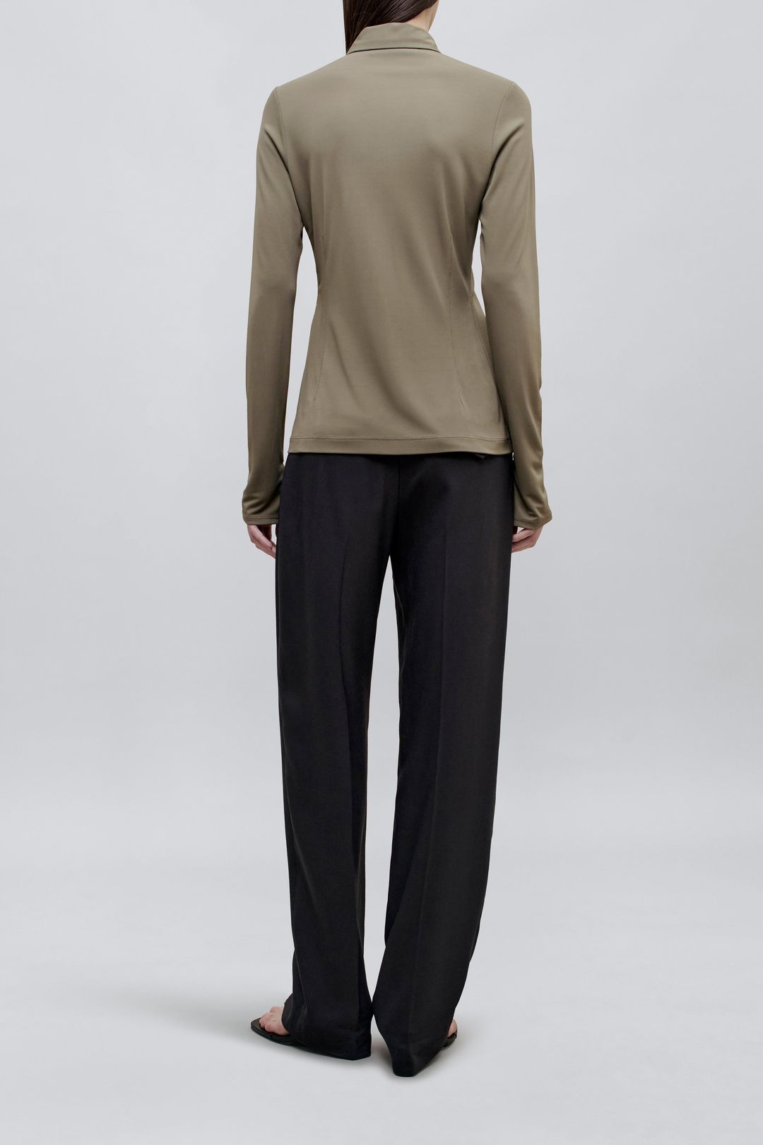 Frankie Button Down in Matte Jersey #4