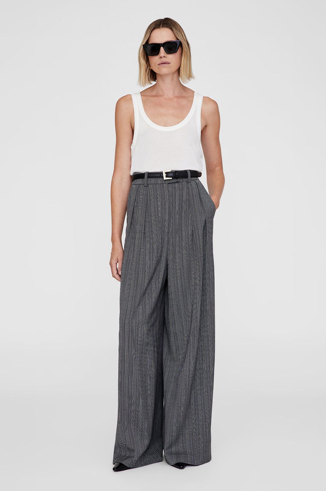 Lou Trouser - Black And Grey Stripe