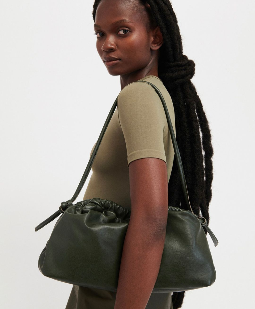 Oversized Cloud Clutch - Moss