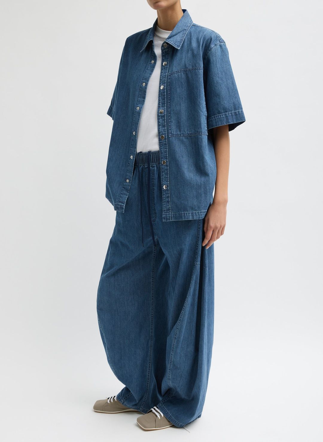 Summer Denim Classic Wash Camp Shirt #3