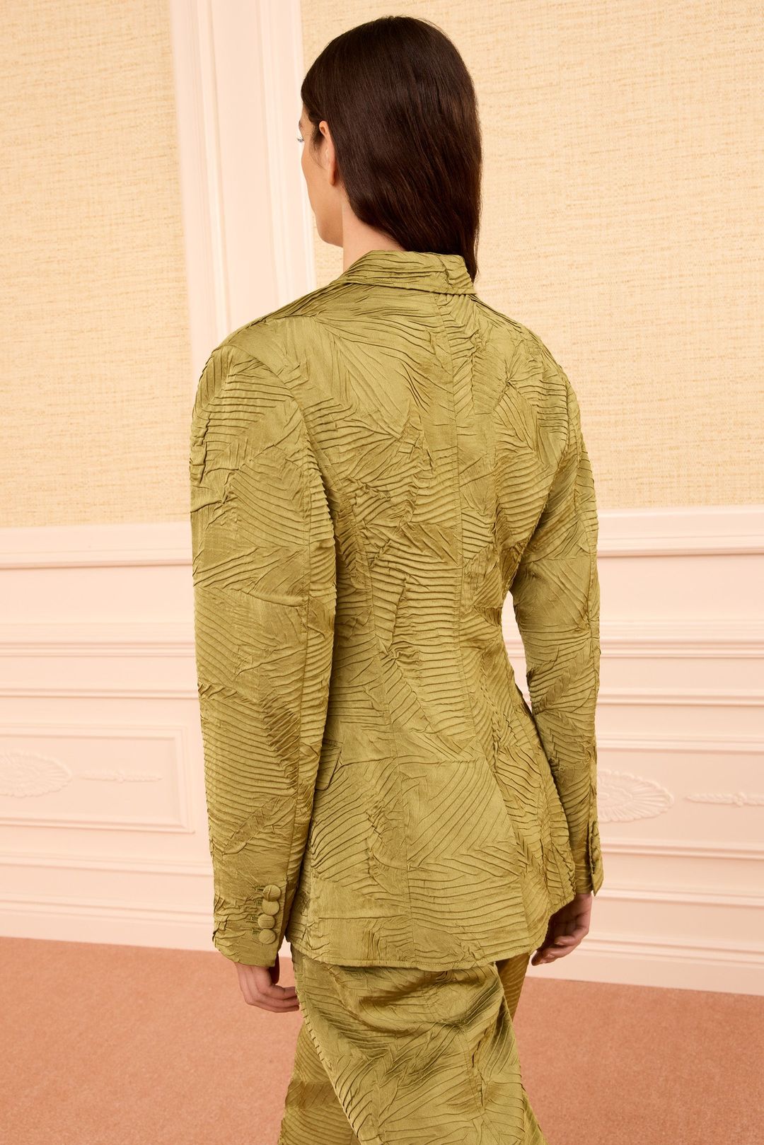 Dhemi Satin Blazer - Moss Gold #4
