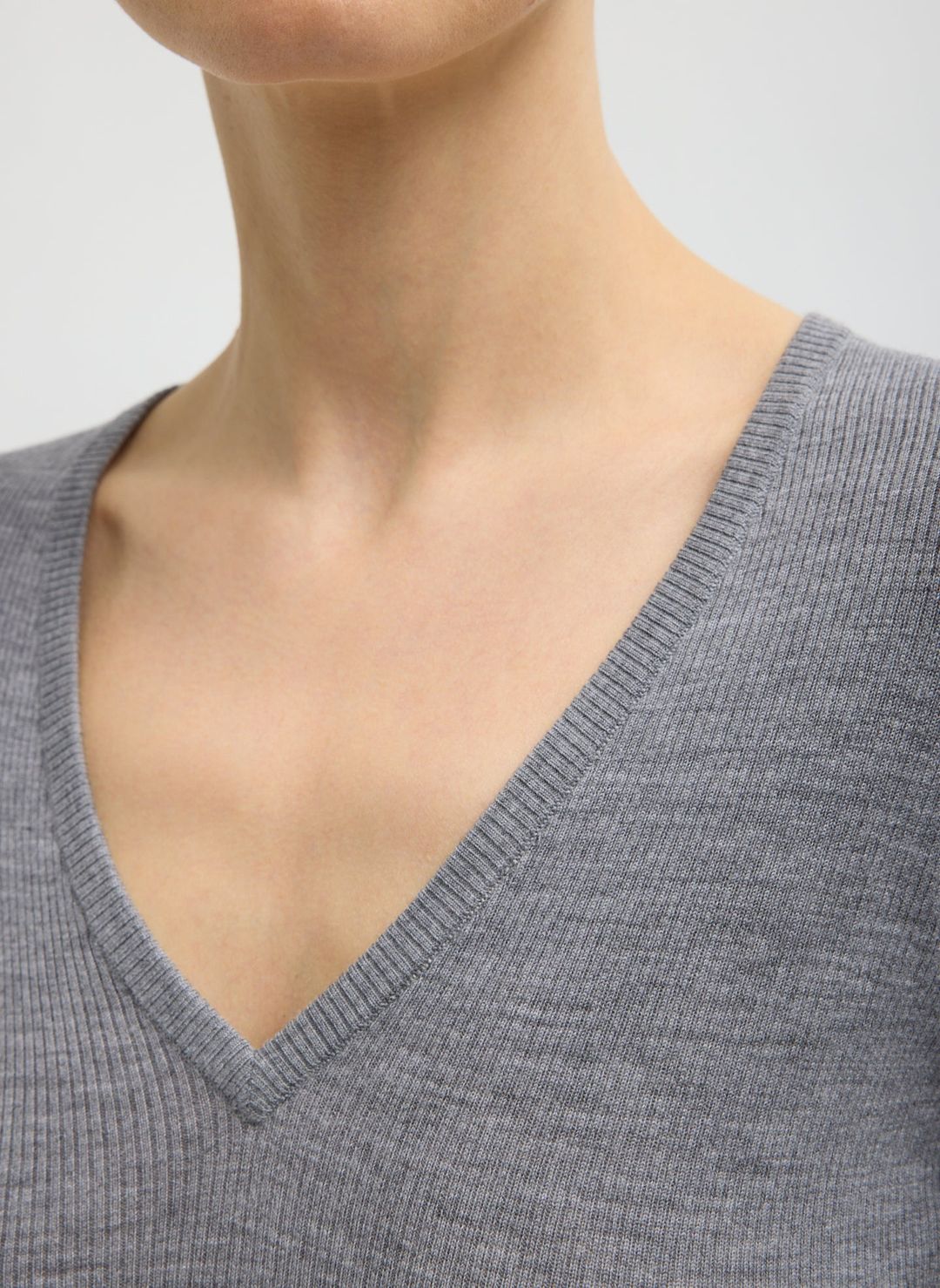 Feather Weight Ribbed Sweater V-Neck Pullover #5