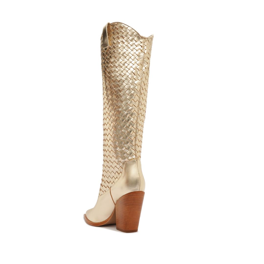 Ella Woven Metallic Leather Boot #3