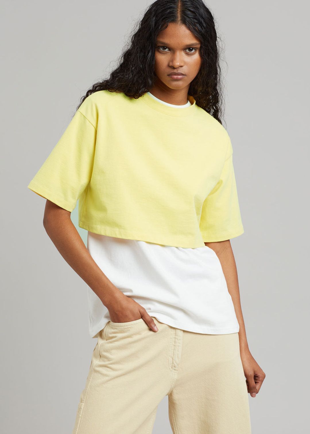 Karina Cropped T-Shirt - Yellow #2