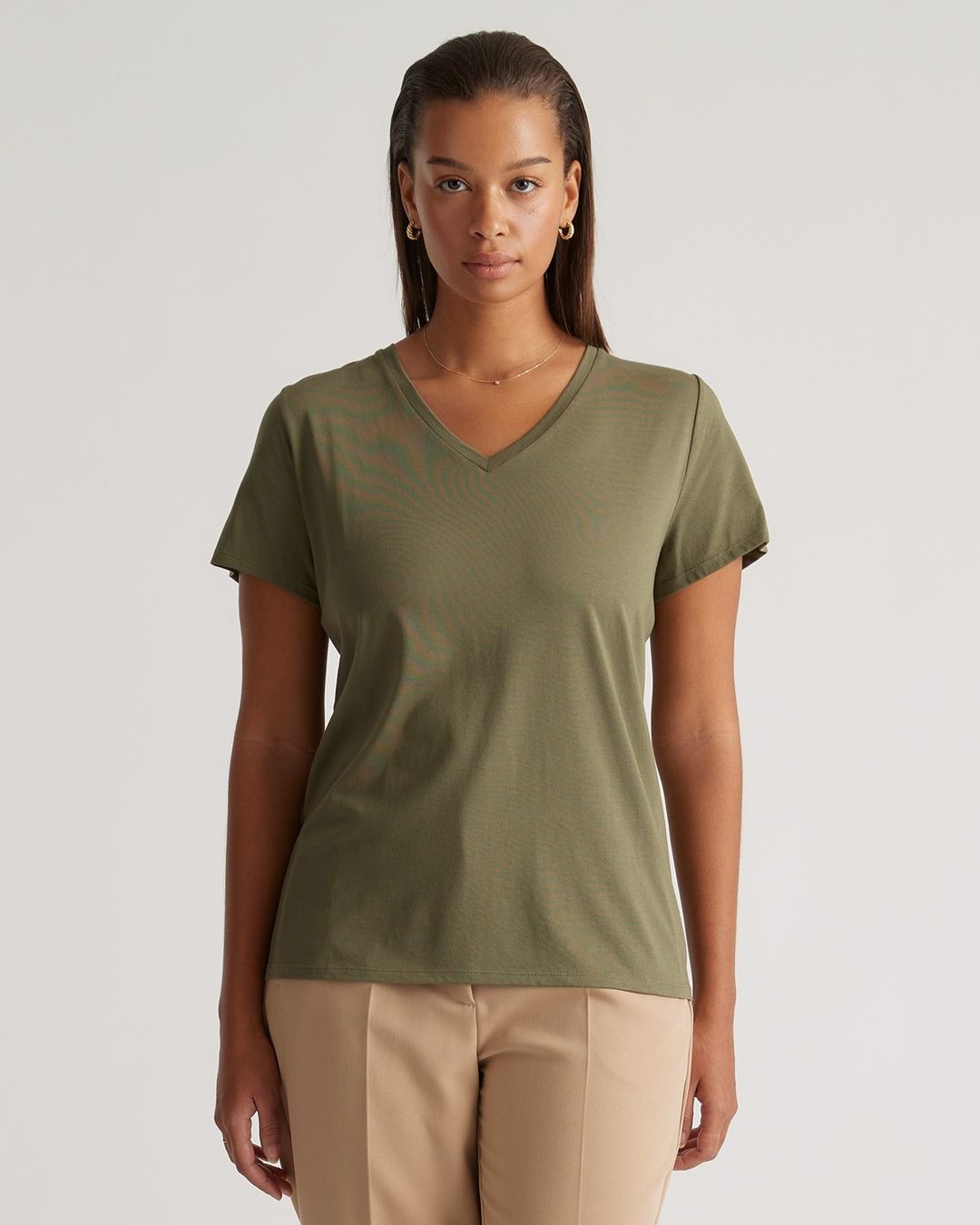 Cotton Modal V Neck Tee