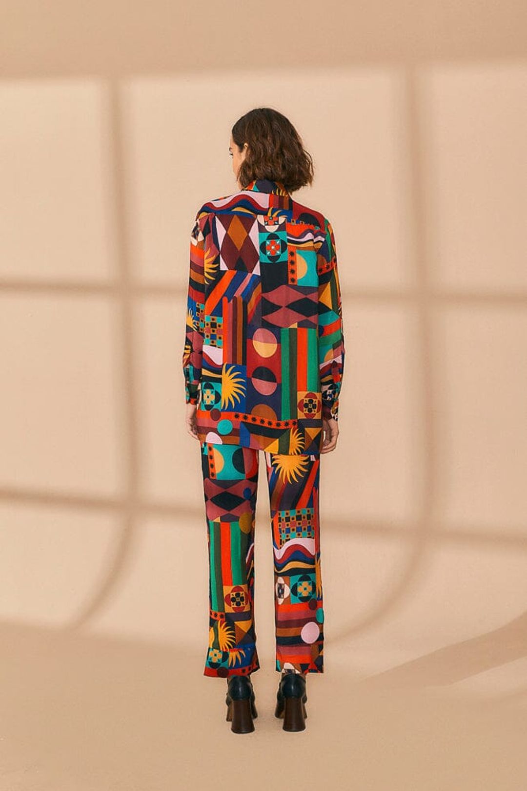 Multicolor Tropical Shapes Long Sleeve Shirt #4