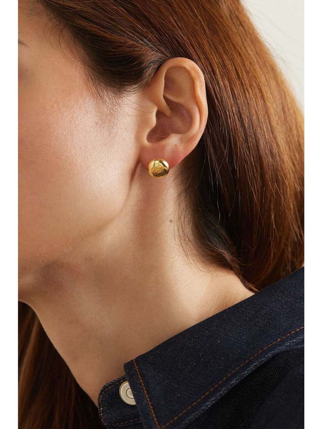 Anagram Pebble gold-plated earrings