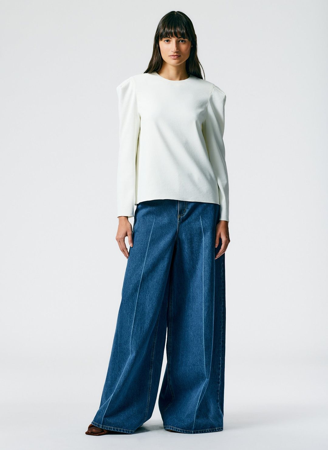 Chalky Drape Square Sleeve Long Sleeve Top #6