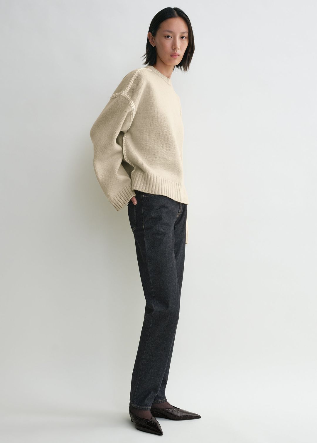 Embroidered wool cashmere knit harvest #2