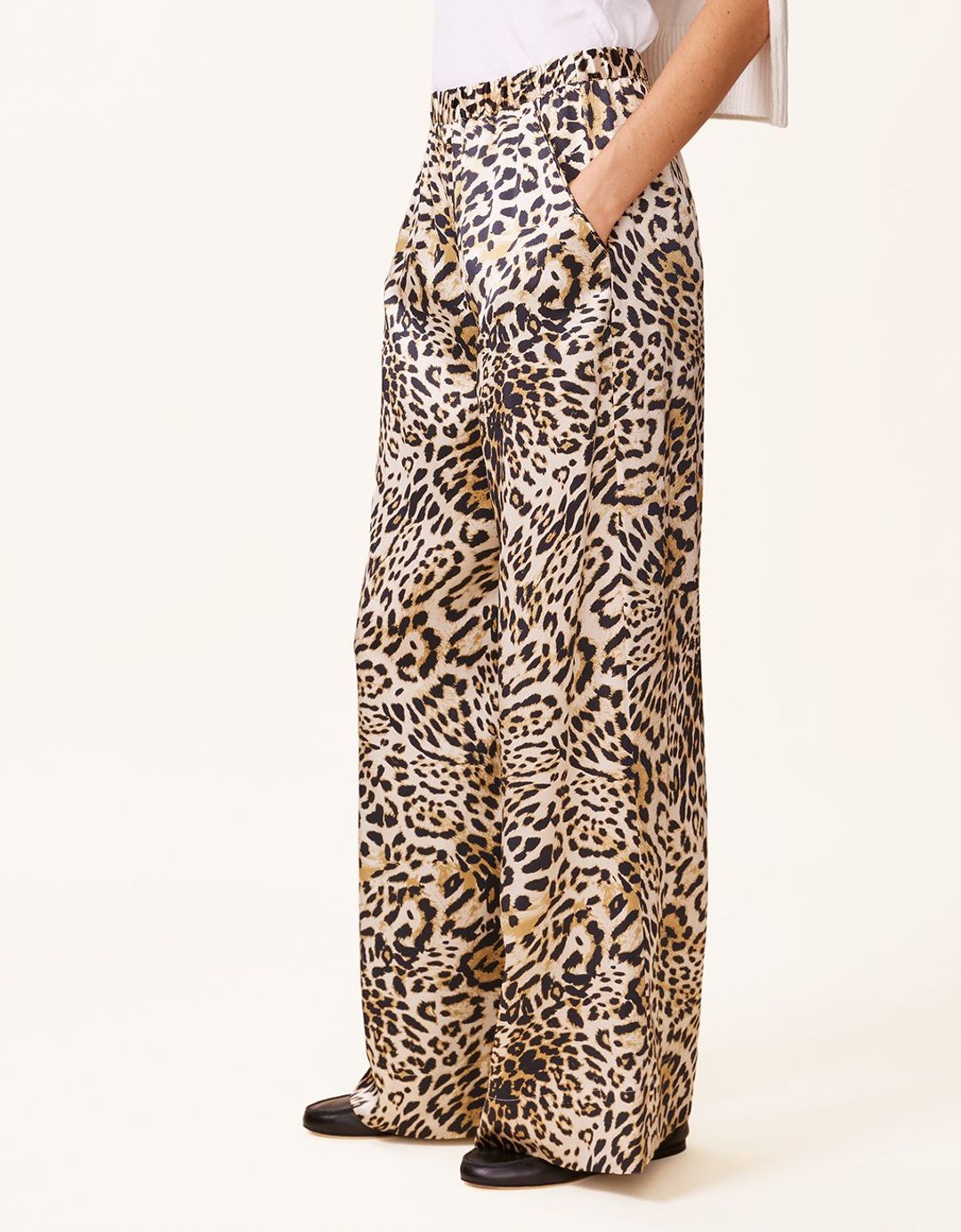 unsubscribed printed silk wide leg pant #3