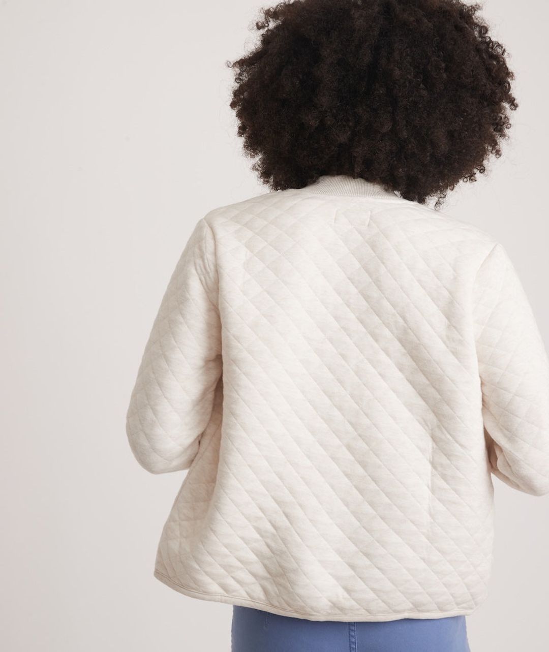 Corbet Quilted Bomber in Oatmeal #3