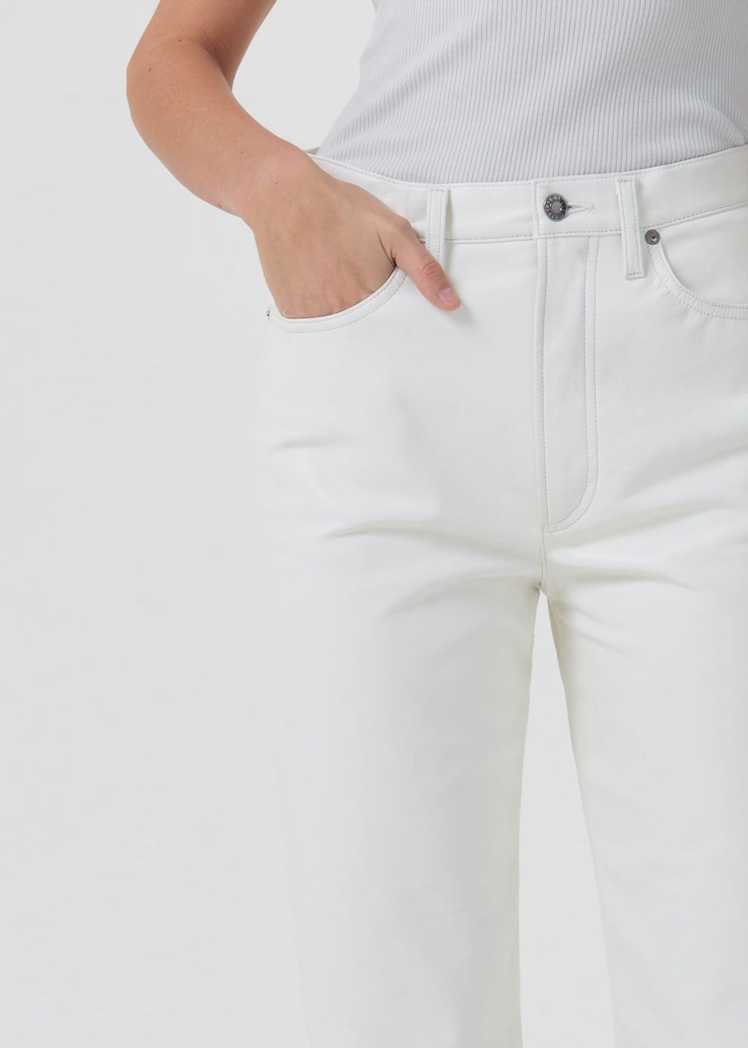 Recycled Leather 90's Pinch Waist in Lace #5