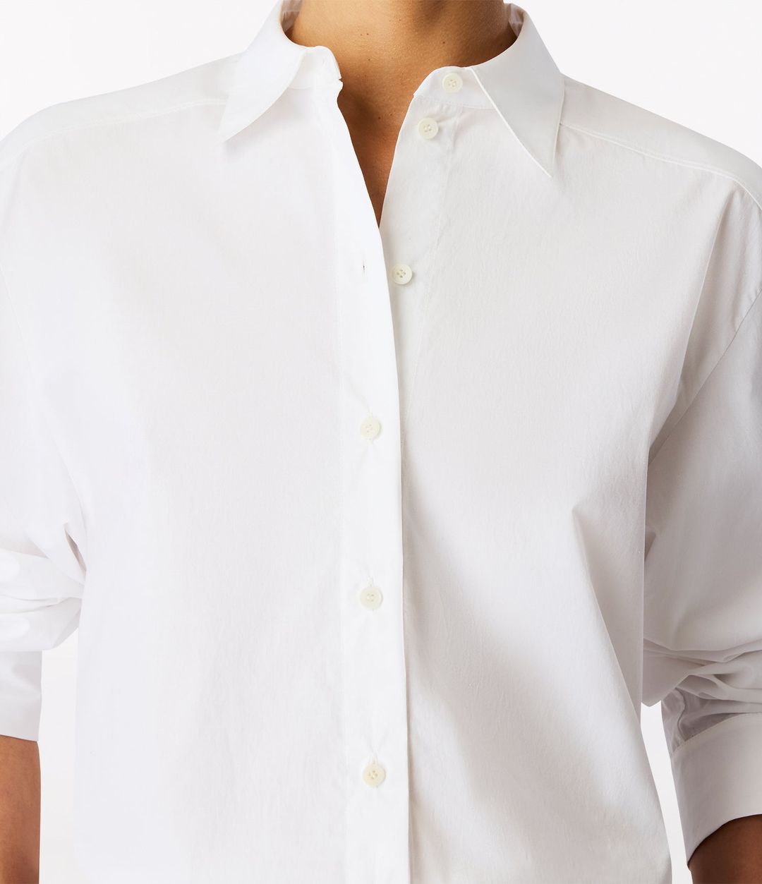 Pleat Back Poplin Shirt | White #5