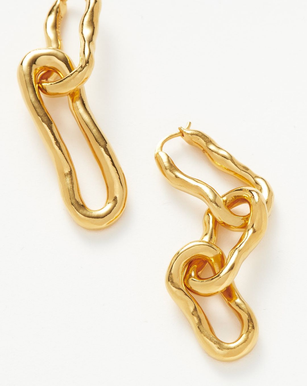 Molten Ovate Mismatch Hoop Earrings #4