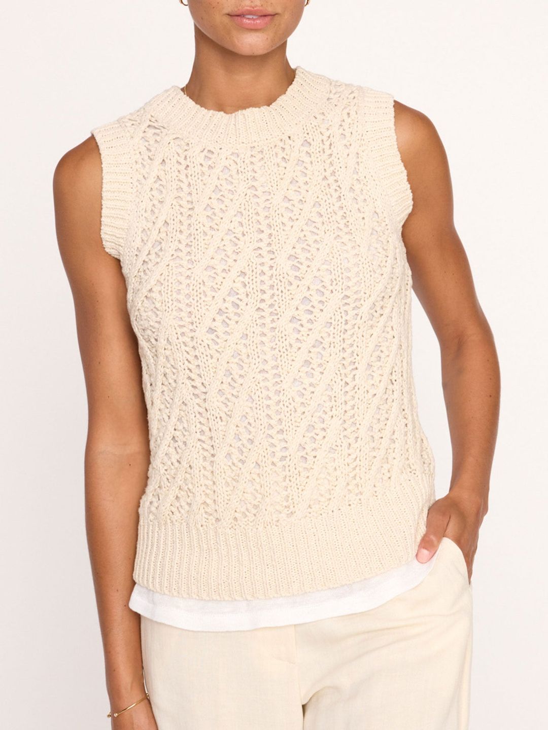 Women's Otto Layered Tank in Egret