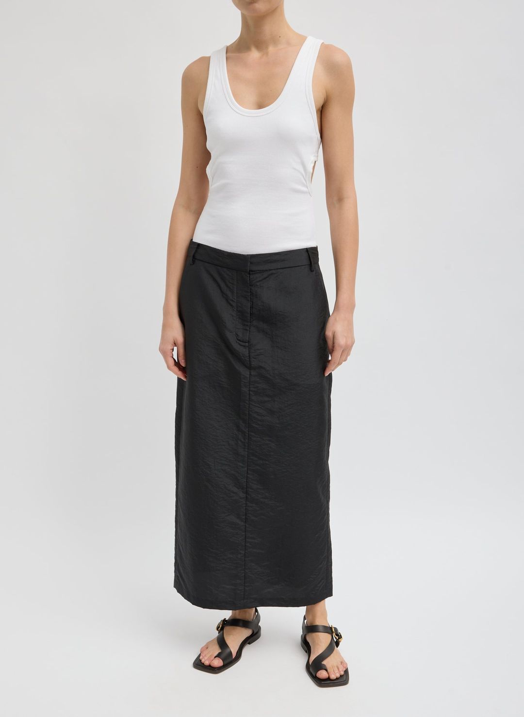 Crispy Nylon Maxi Skirt #7