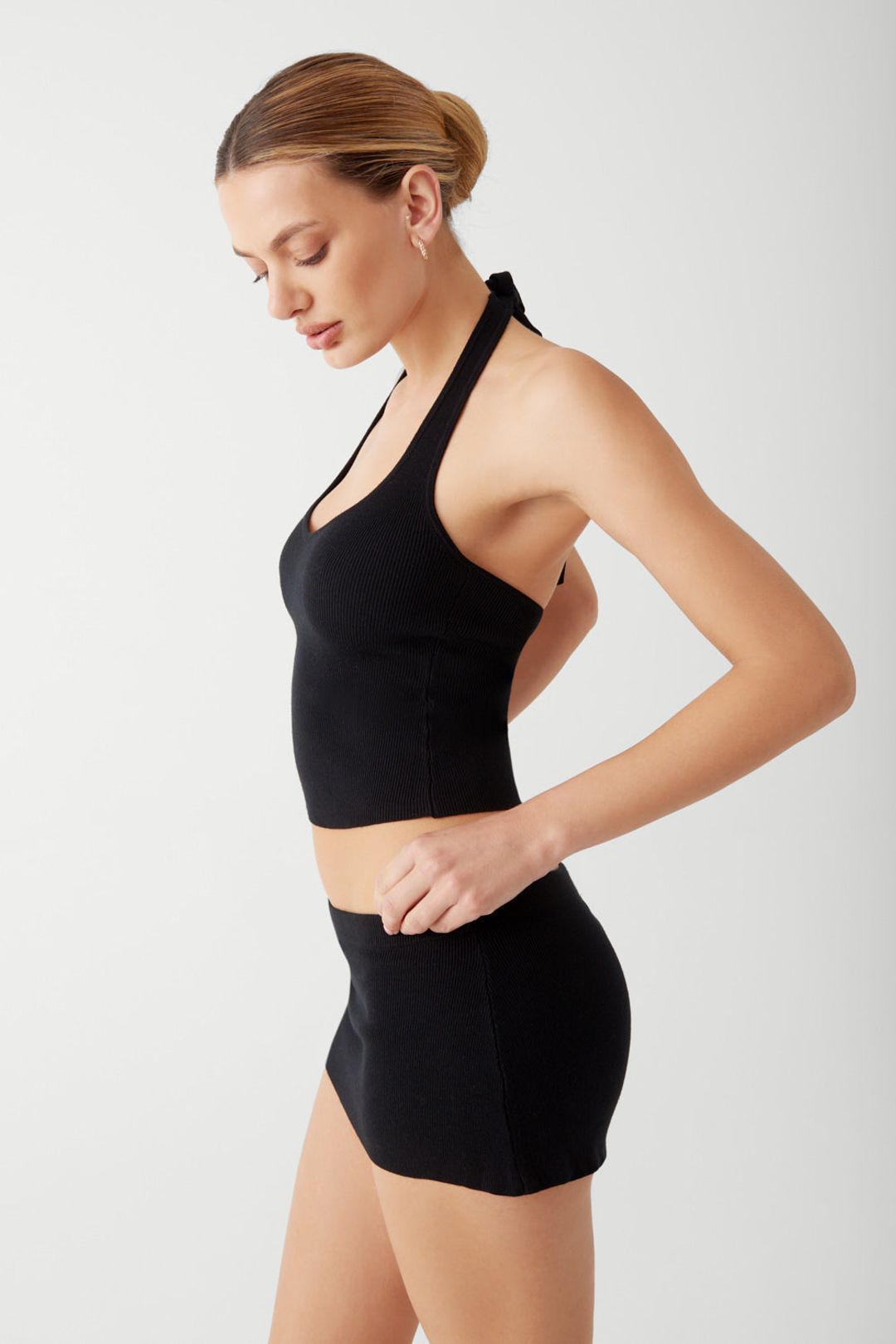 Marialla Knit Halter Top - Black #6