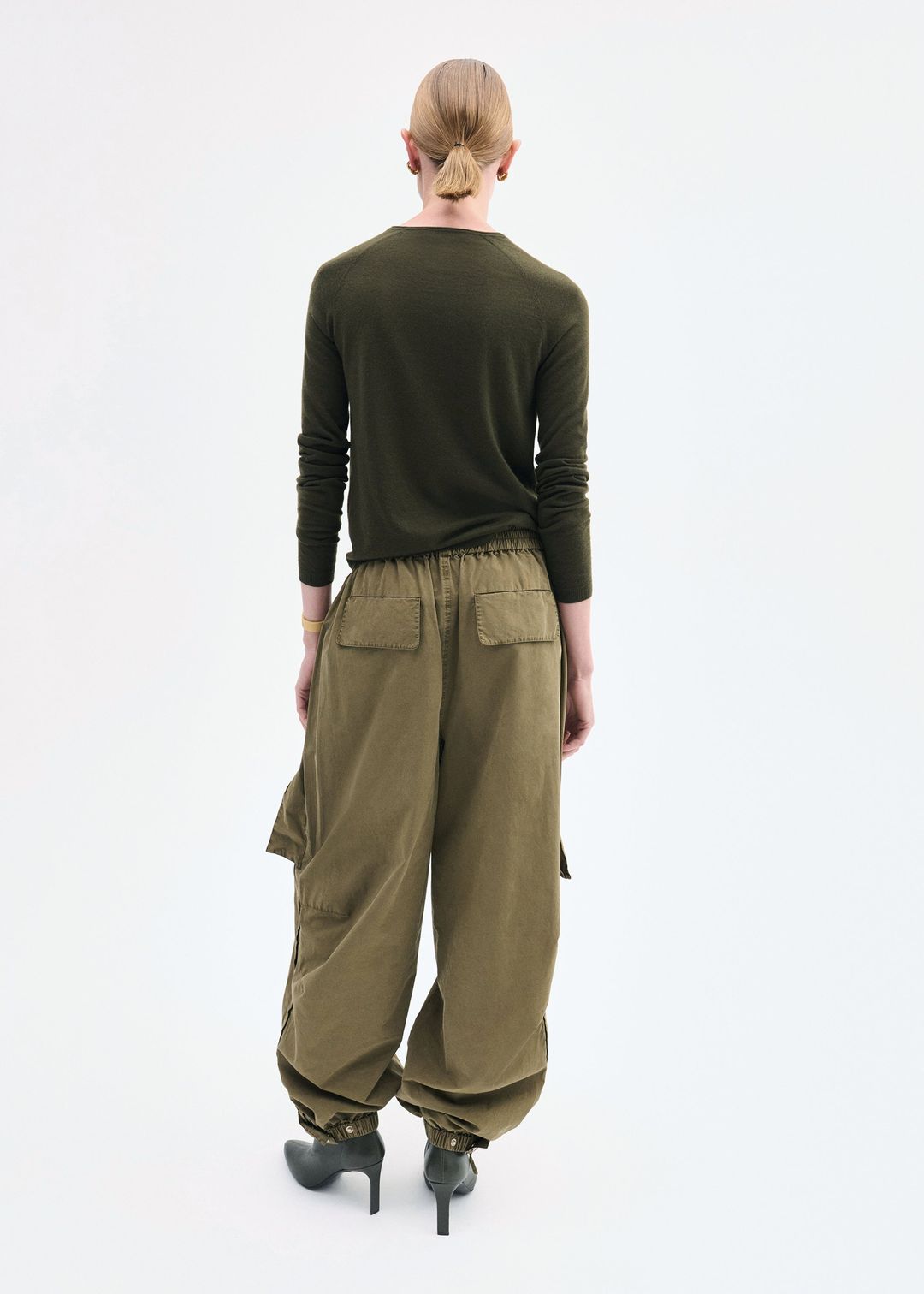 Raglan Sweater in Fine Cashmere - Olive #4