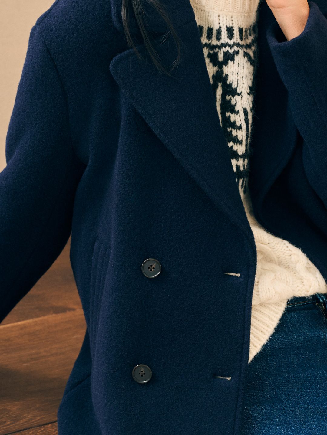 Atlantic Knit Peacoat - Navy #2