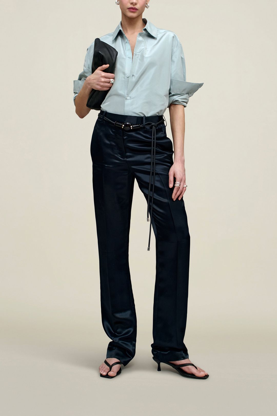 Signature Button Down in Silk Taffeta