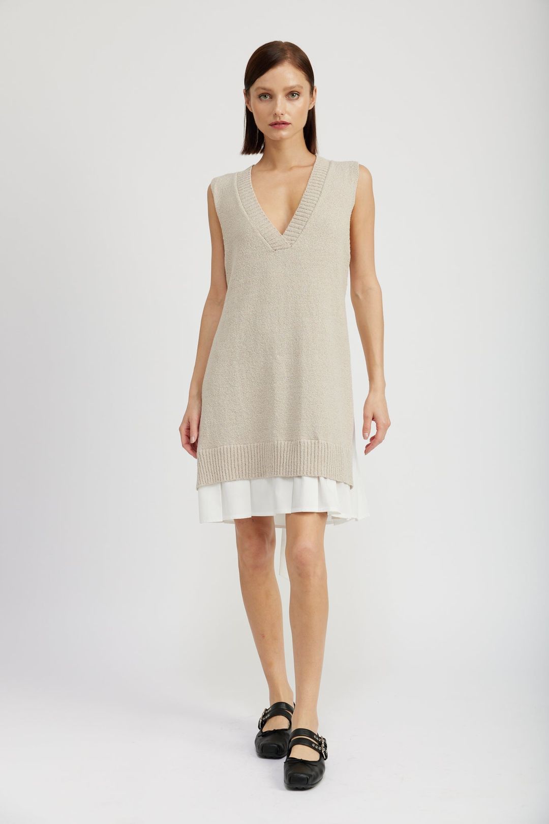 Whitney Mixed Media Mini Dress