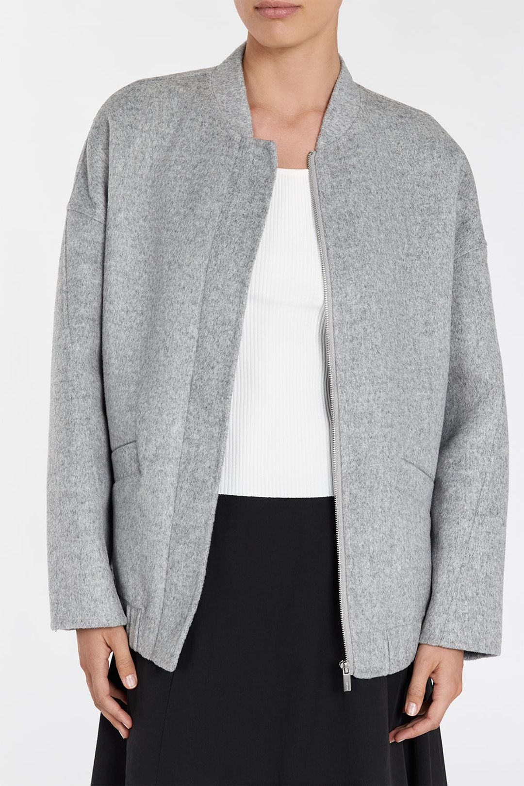 JERI SILVER WOOL BOMBER JACKET #6