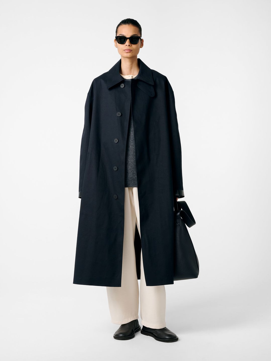 SN x Mackintosh Ettrick Mac Trench Coat in Navy