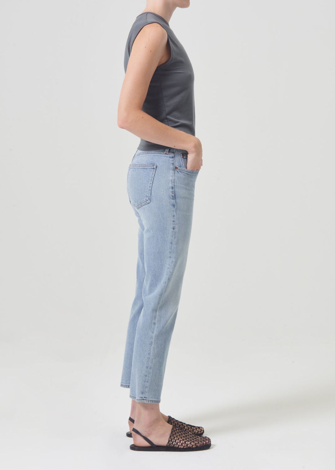 Kye Mid Rise Straight Crop (STRETCH) in Diversion #3