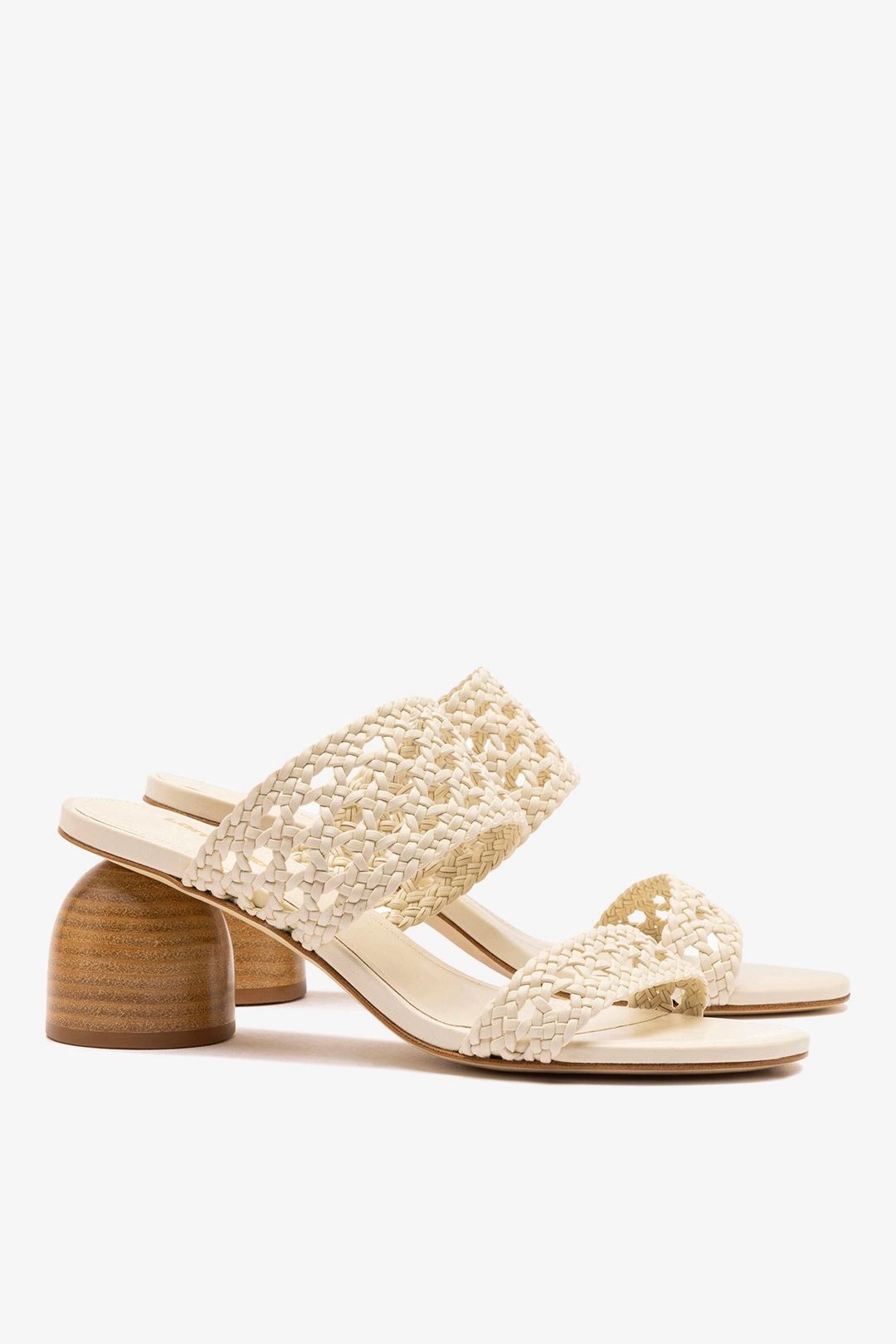 Dew Drop Macrame Sandal In Ivory Leather #3