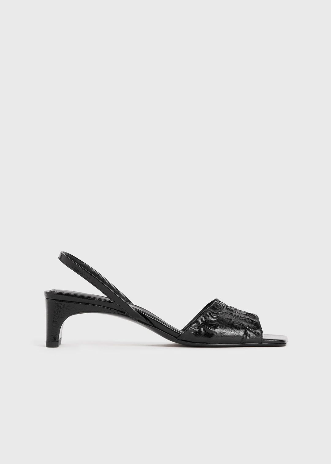 The Gathered Scoop-Heel Sandal black #7
