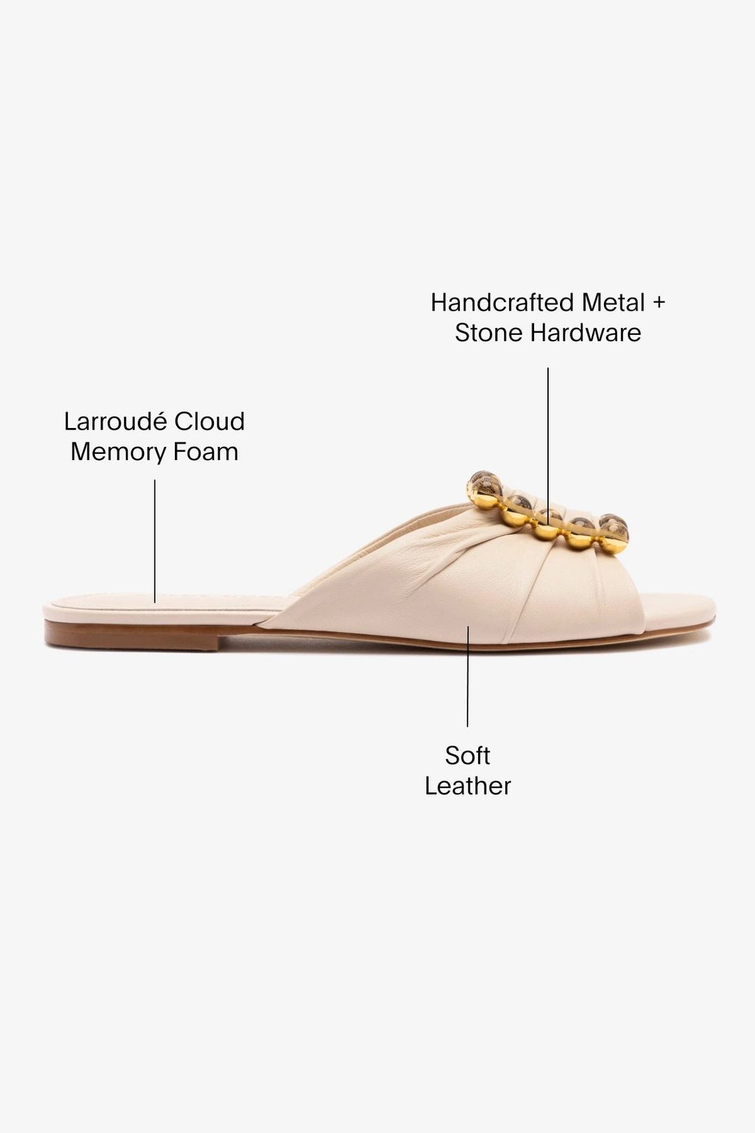 Chloe Gosselin by Larroudé Nova Flat In Puff Cream Leather #5