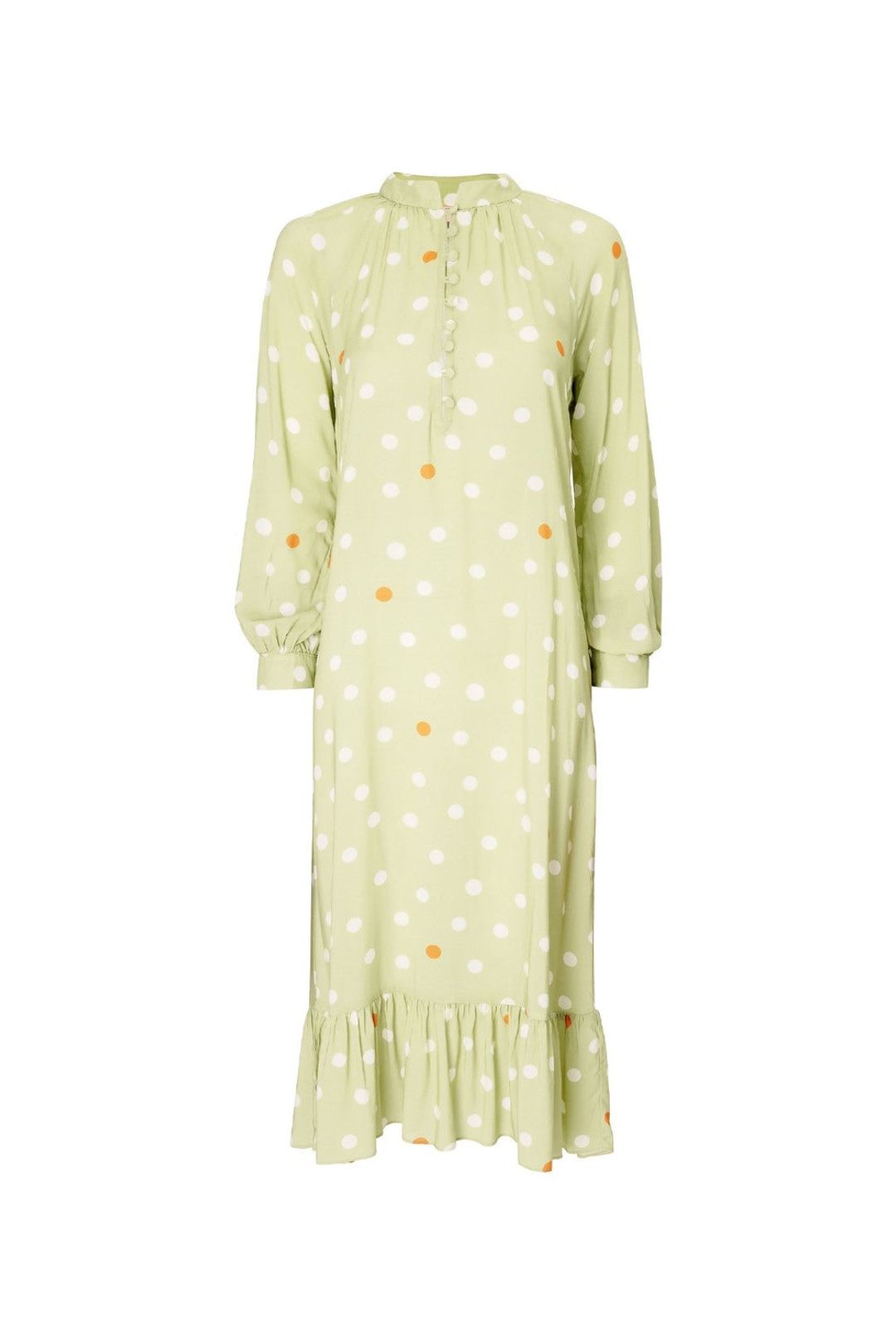Vintage Pois Long Sleeve Midi Dress #4