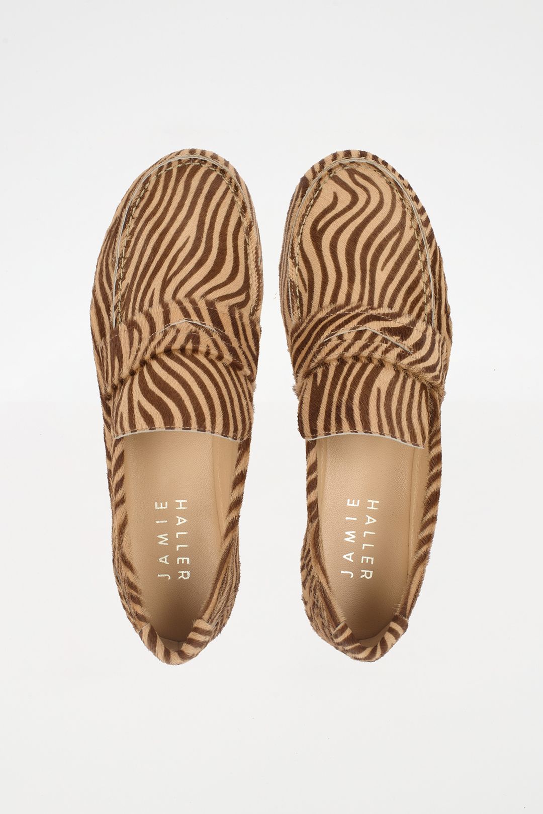 The Penny Loafer in Tan Zebra