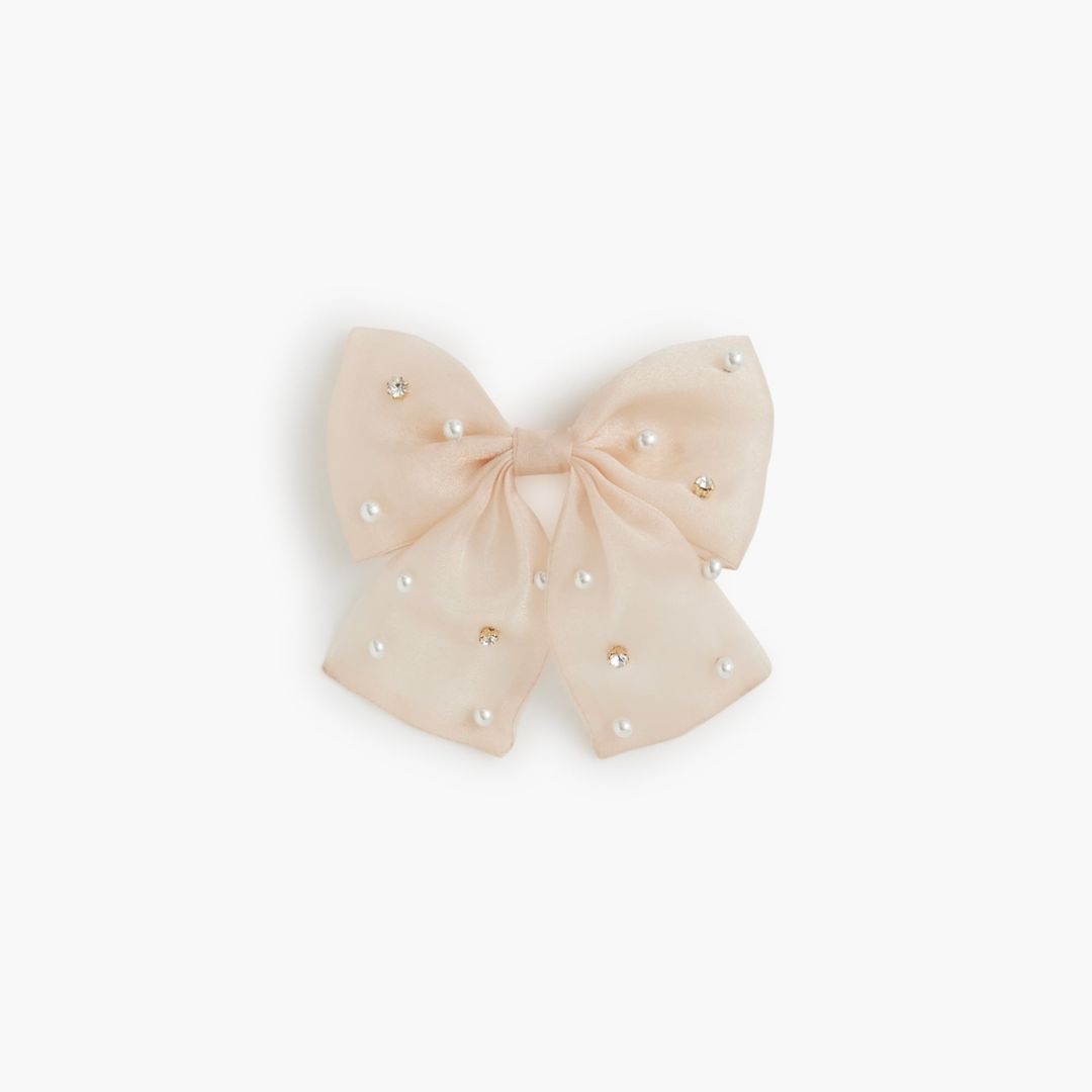 organza embellished bow barrette