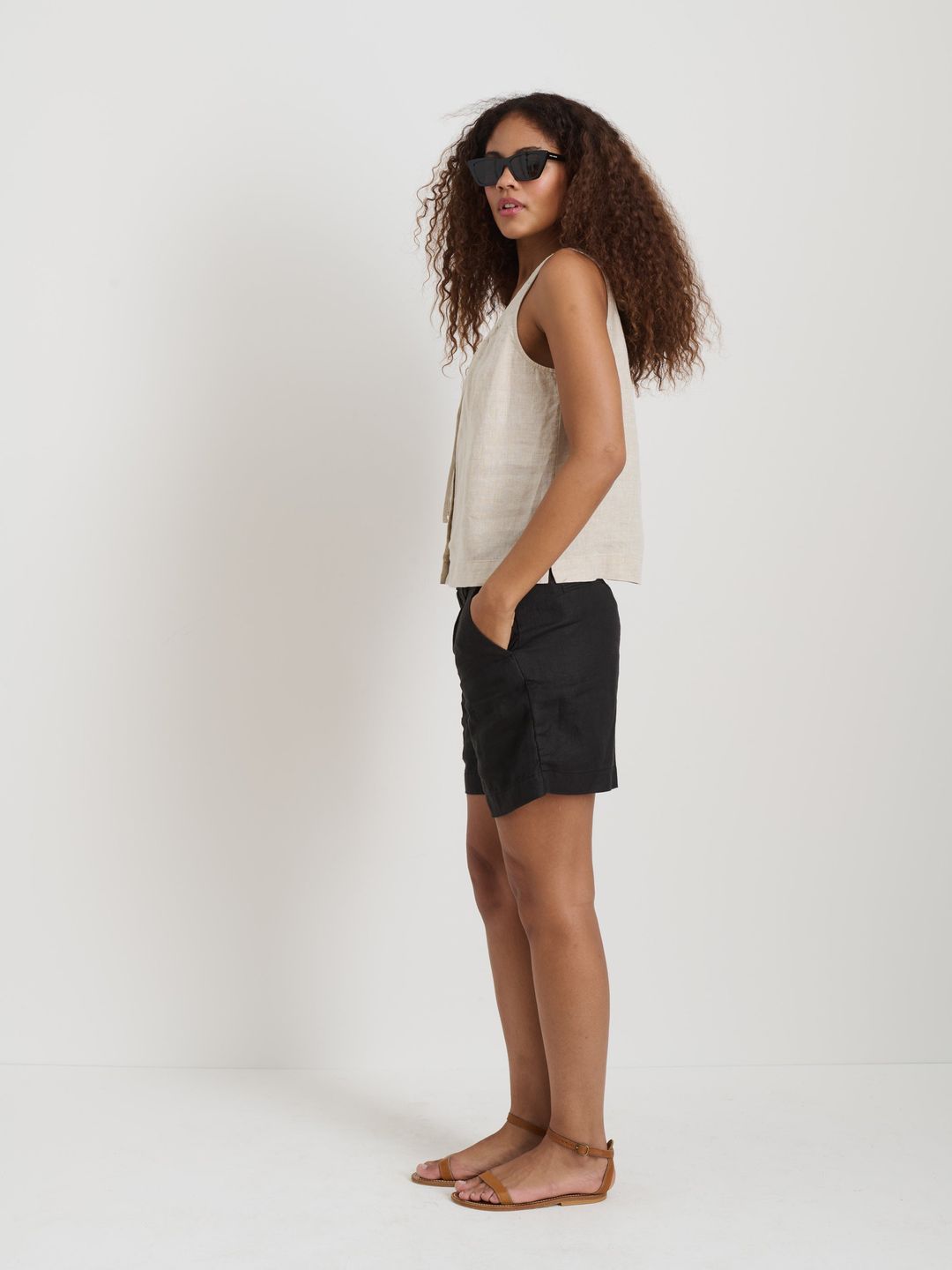 Sidney Top In Flax Linen #4