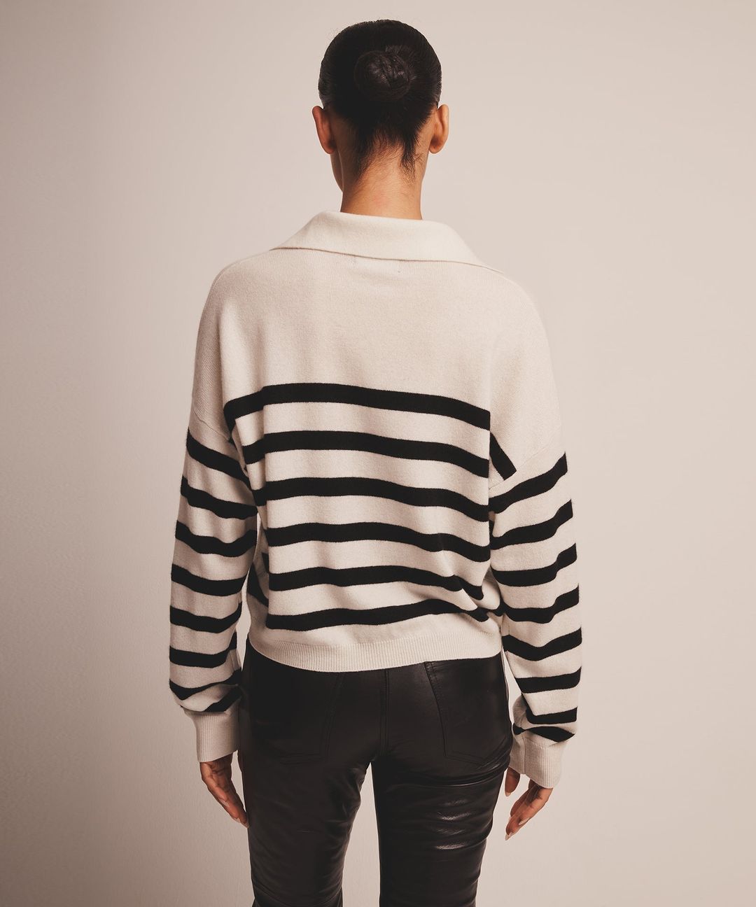 Signature Cashmere Striped Polo Sweater #3