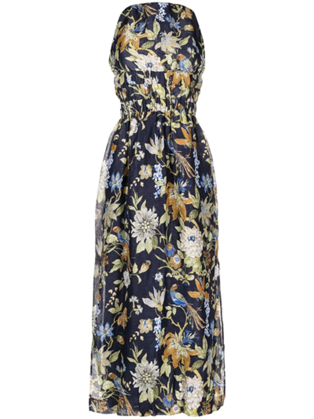 Lilian Floral Print Midi Dress In Blue #6