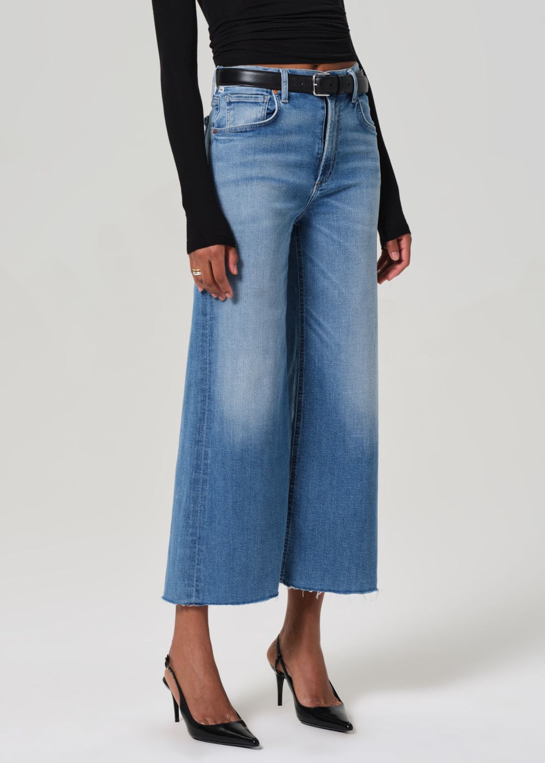 Lyra Wide Leg Crop Raw Hem in Bhodi #4
