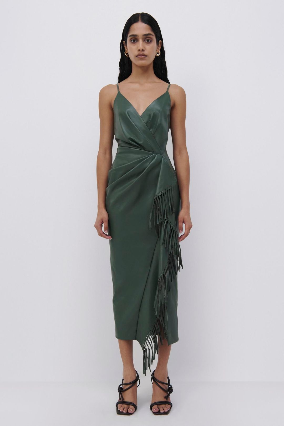 Carlee Vegan Leather Midi Dress #7