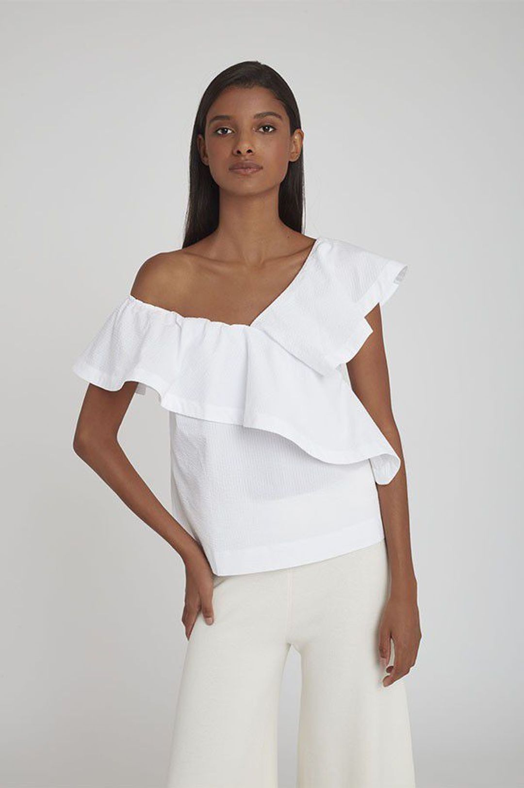 Seersucker Flounce Top #6