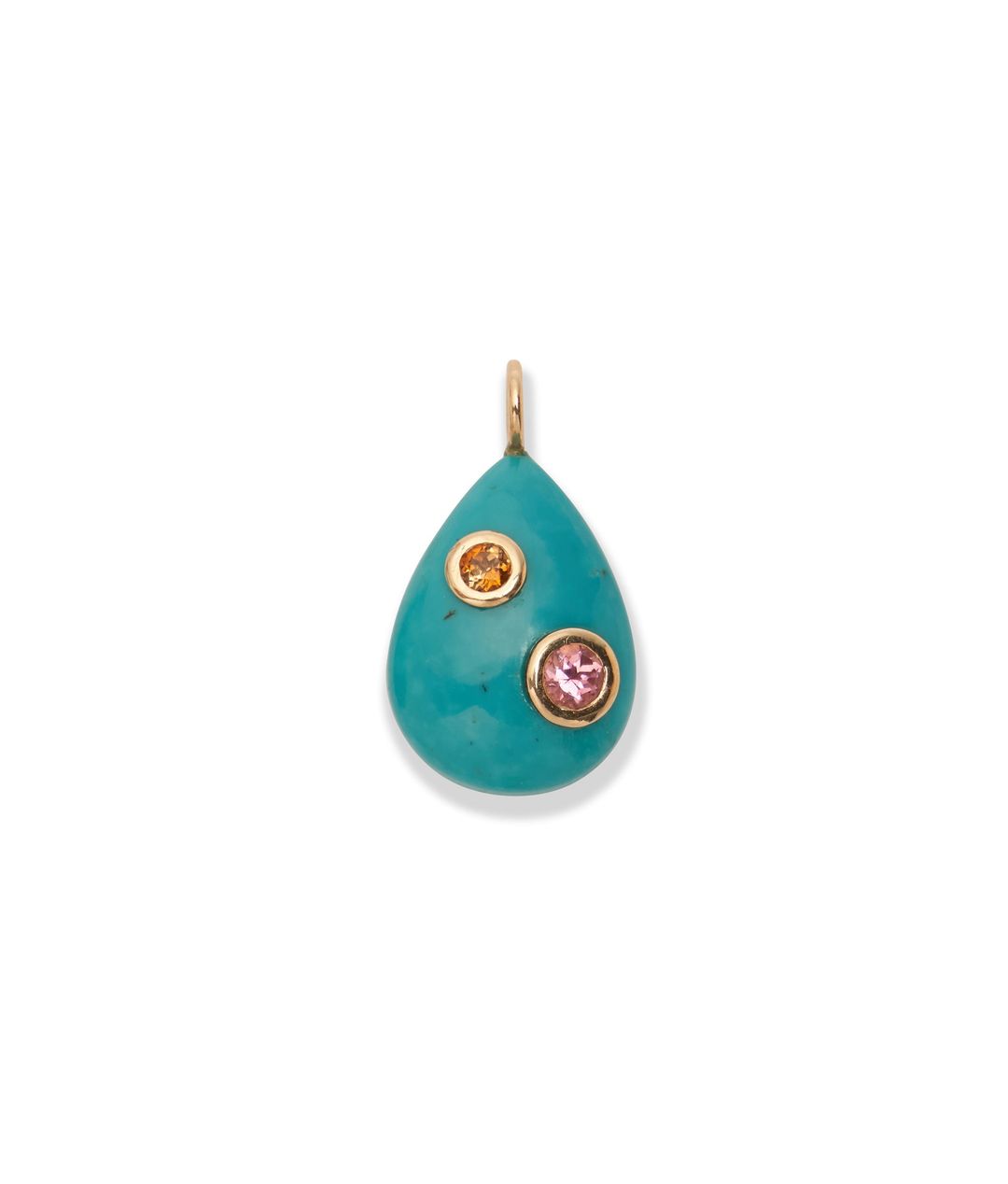 One-of-a-Kind Turquoise Teardrop 14k Gold Necklace Charm