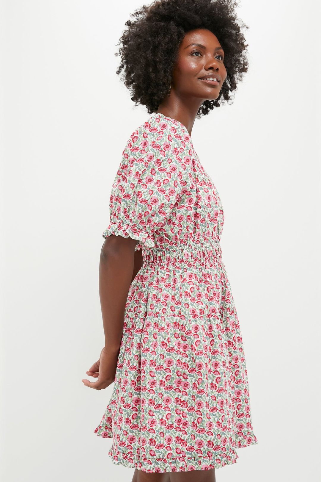 Red Dahlia Floral Dorothy Mini Dress #3